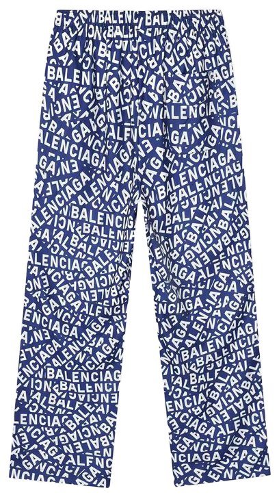Штаны Balenciaga With Chaotic Brand Label "Blue" фото № 2