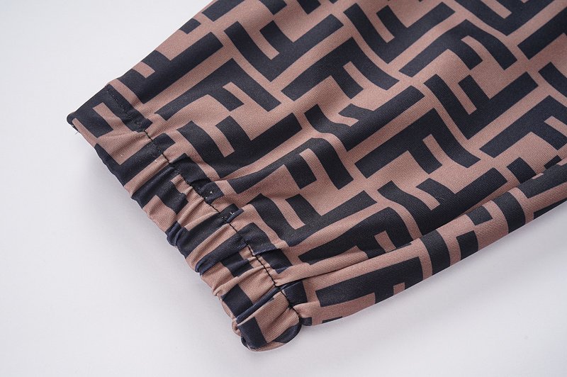 Штаны Fendi Print With The Letter F "Brown/Black" фото № 3