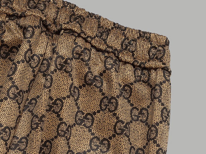 Штаны Gucci The Print Of The Connected Logo Is The Letter G "Brown" фото № 7