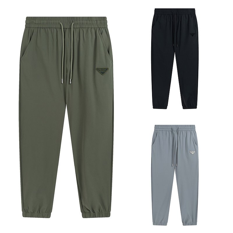 Штаны Prada With Triangular Insert Logo "Khaki" фото № 3