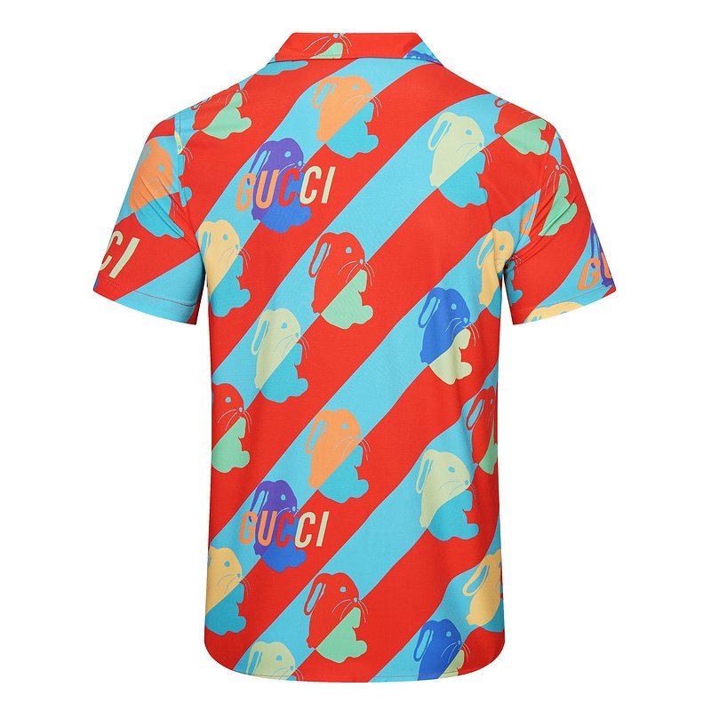 Рубашка Gucci Colorful Oblique Lines "Red" фото № 2