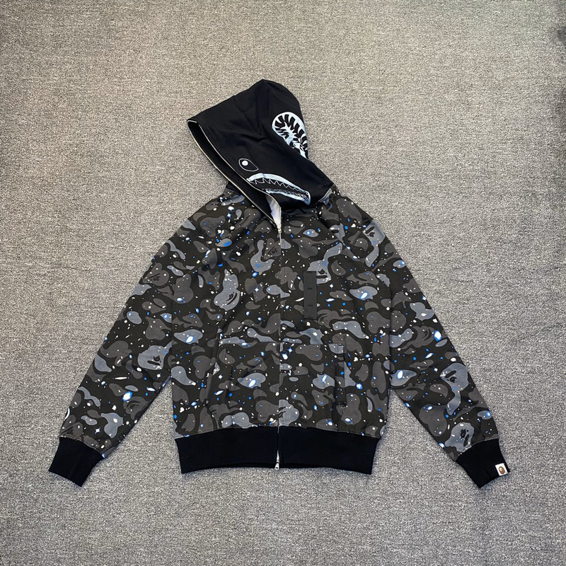 Худи A Bathing Ape Hood Mask ZIP Of Despair "Black/Gray" фото № 8