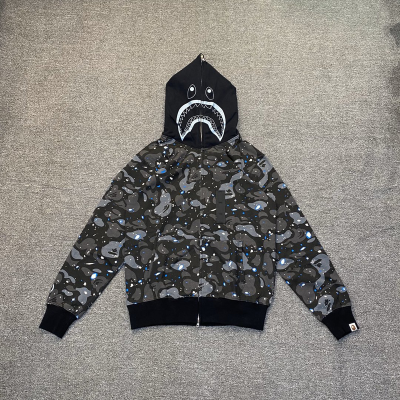 Худи A Bathing Ape Hood Mask ZIP Of Despair "Black/Gray" фото № 6