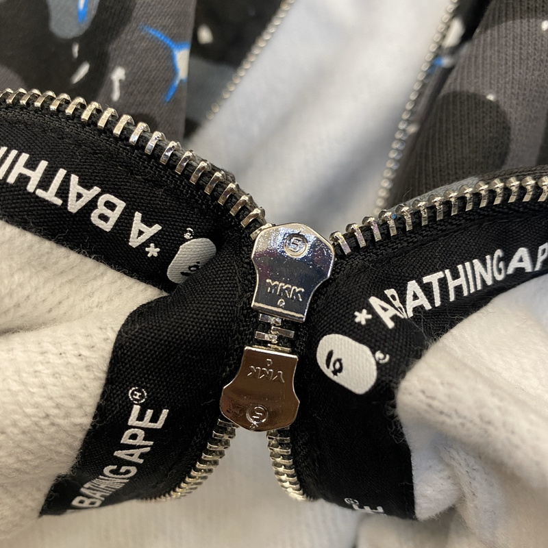 Худи A Bathing Ape Imitation Of A Double Hood "Black/Gray" фото № 2