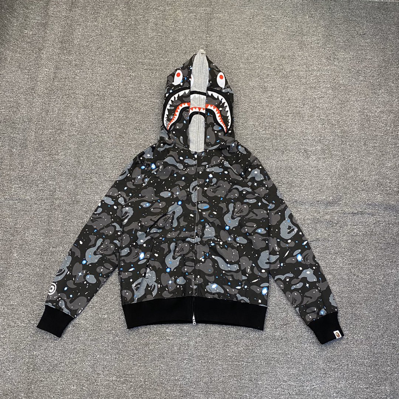 Худи A Bathing Ape Imitation Of A Double Hood "Black/Gray" фото № 4