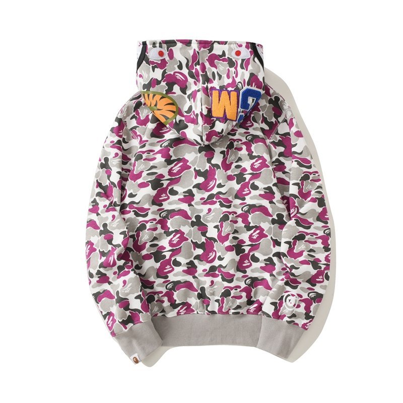 Худи A Bathing Ape Color Camouflage Shark Zip "Pink" фото № 2