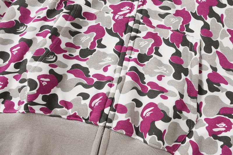 Худи A Bathing Ape Color Camouflage Shark Zip "Pink" фото № 5