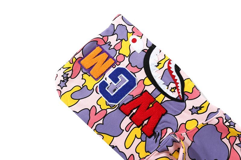 Худи A Bathing Ape Spot Print Shark Zip "Pink, Violet" фото № 4