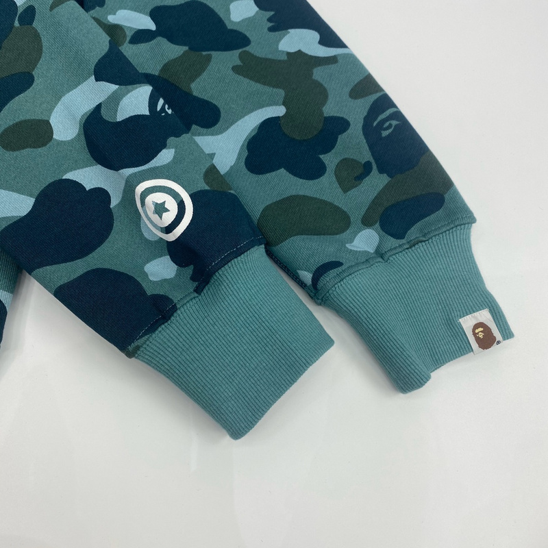 Худи A Bathing Ape Double Hood Mask ZIP "Mint/Blue" фото № 2