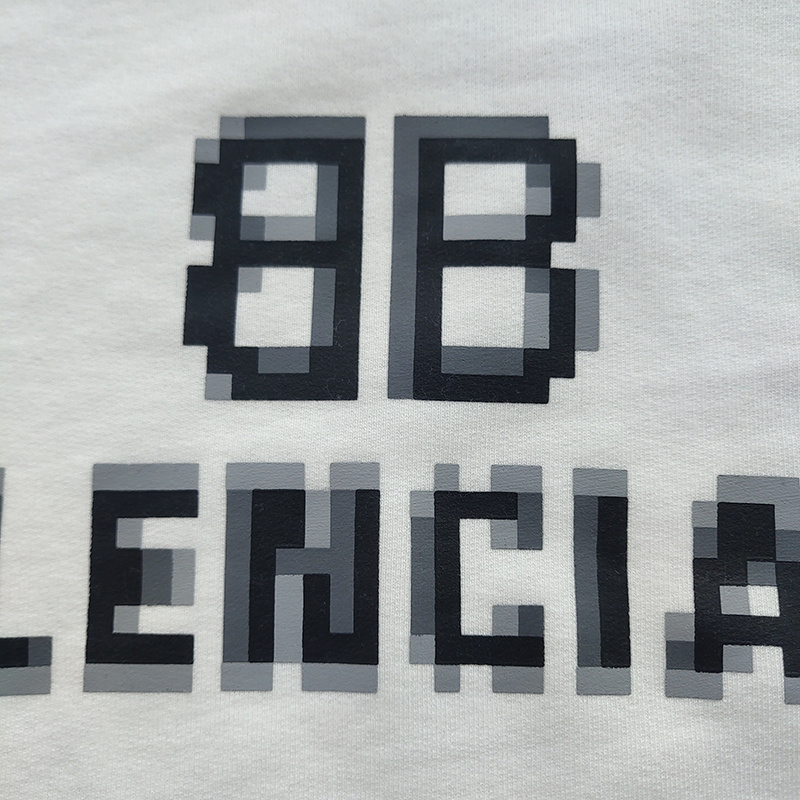 Худи Balenciaga Logo Made Of Pixels "White" фото № 9