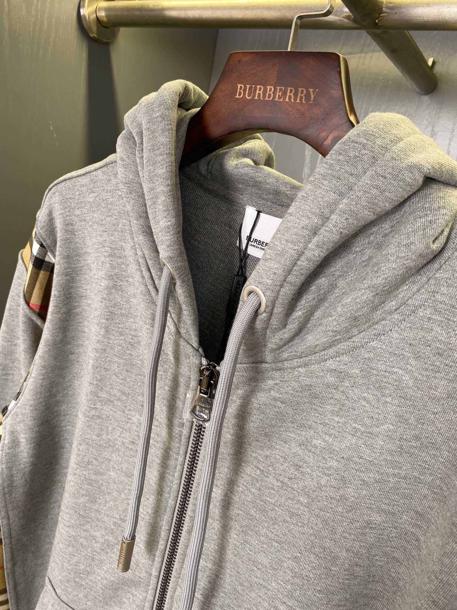 Худи Burberry Checked Print On The Sides "Gray" фото № 7