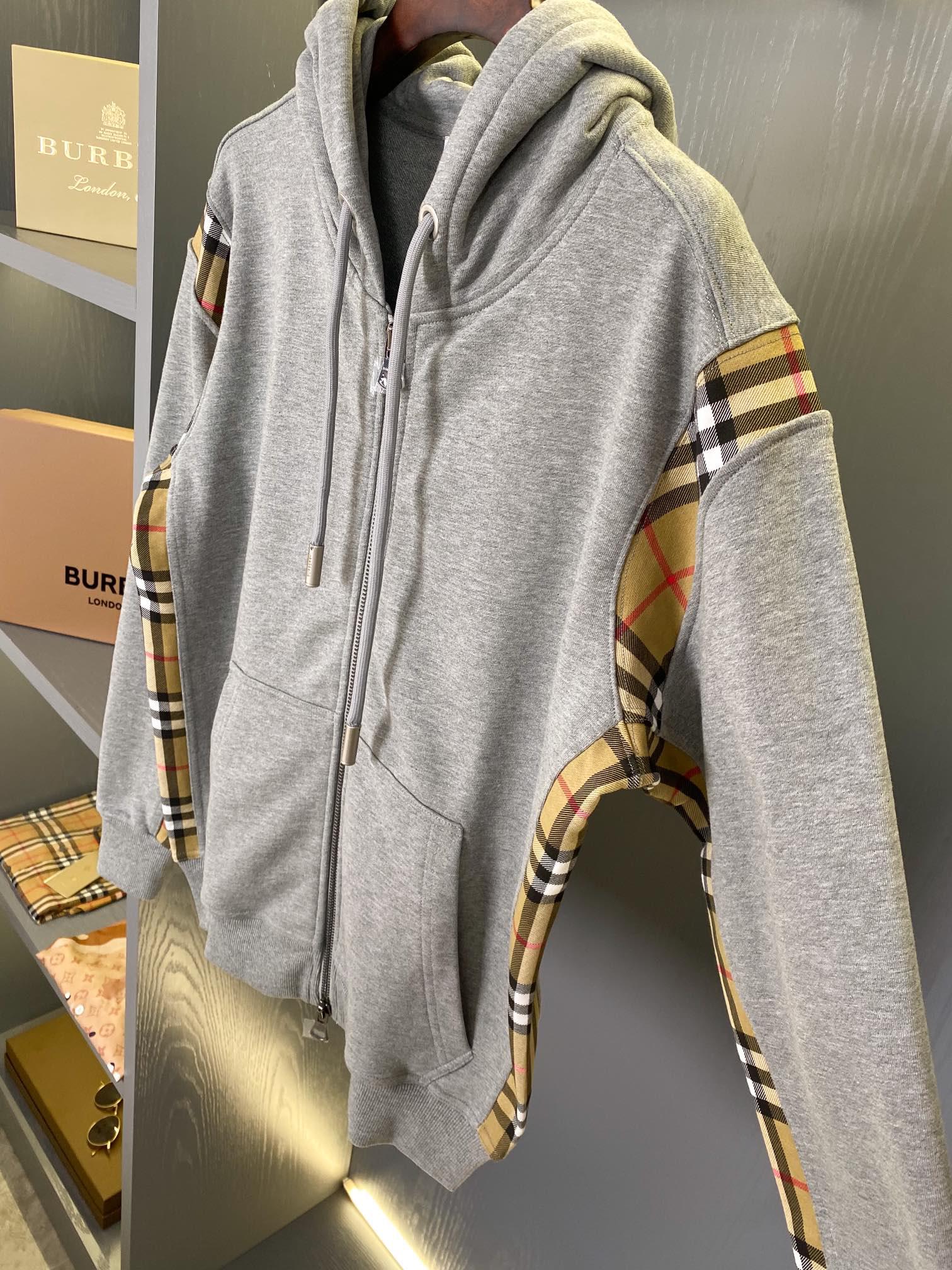 Худи Burberry Checked Print On The Sides "Gray" фото № 6