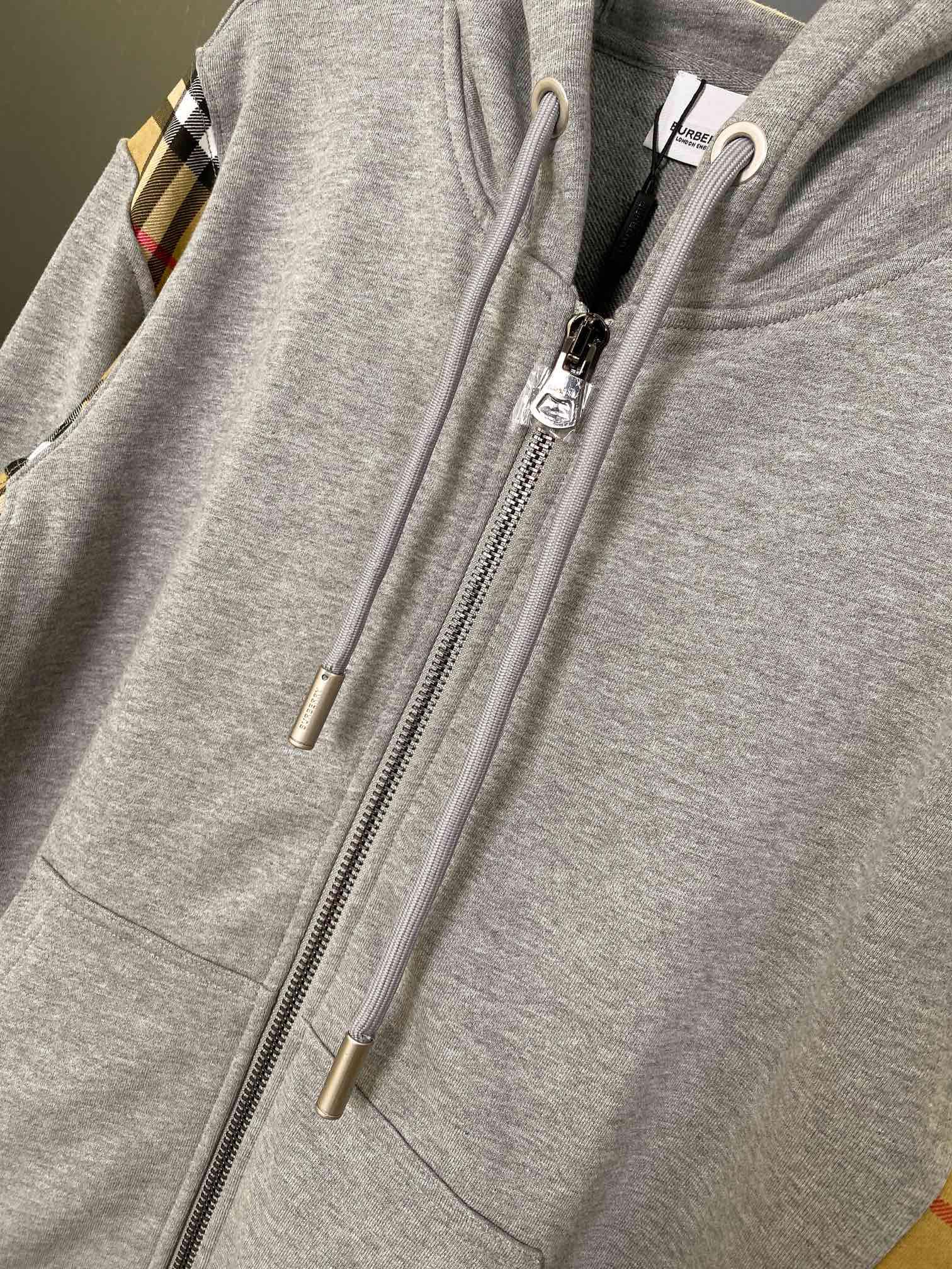 Худи Burberry Checked Print On The Sides "Gray" фото № 5