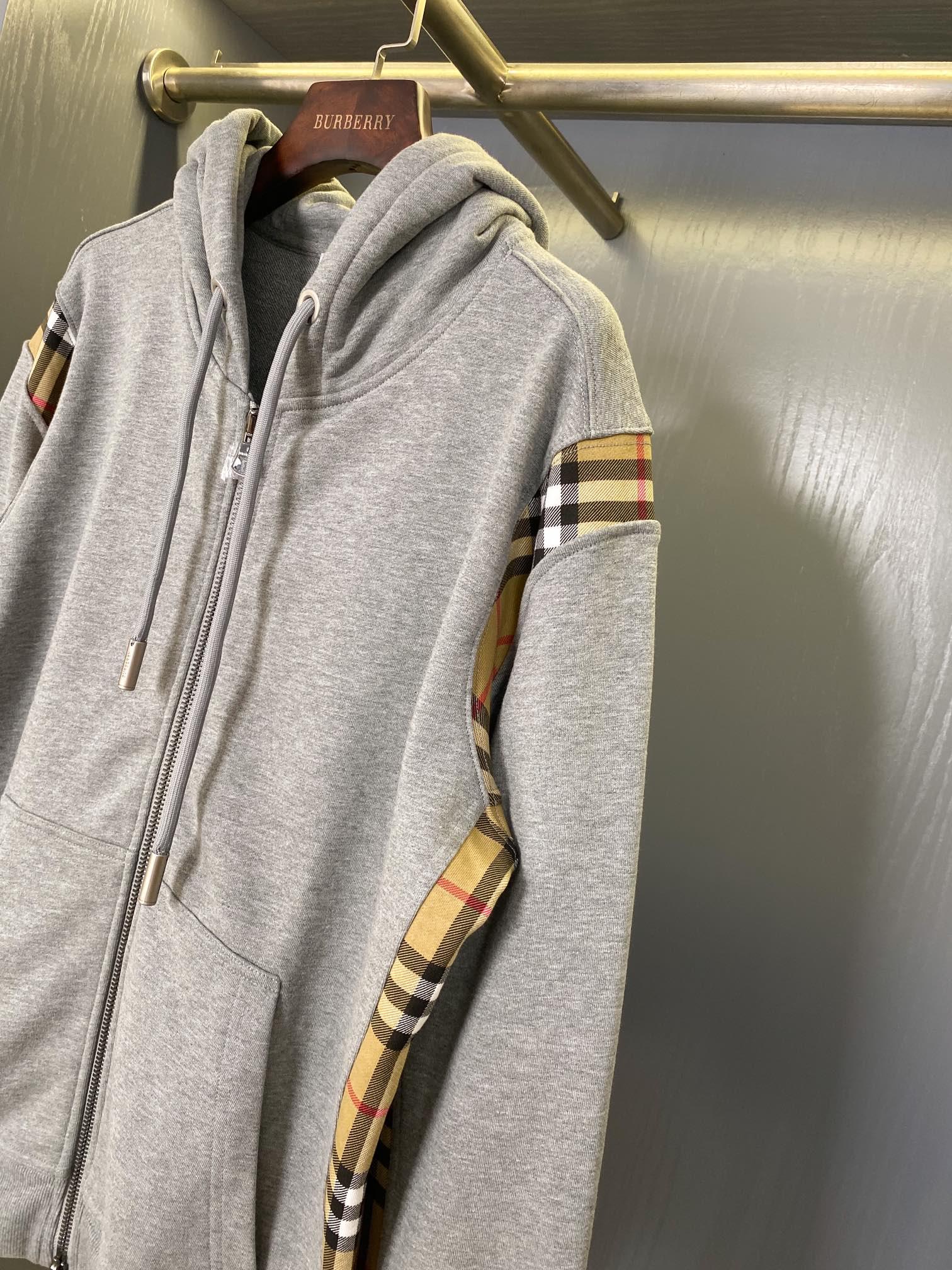 Худи Burberry Checked Print On The Sides "Gray" фото № 3