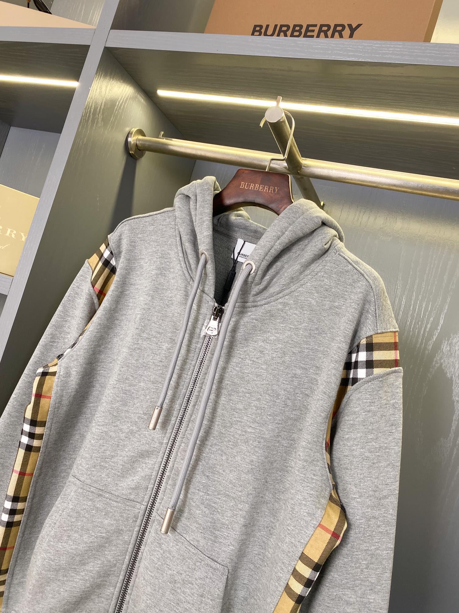 Худи Burberry Checked Print On The Sides "Gray" фото № 2