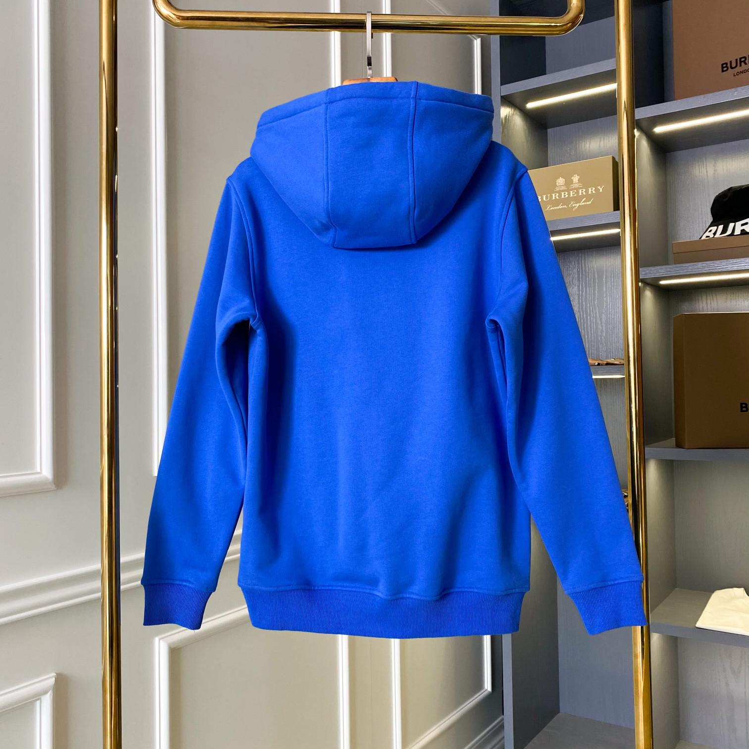 Худи Burberry Frontside Fur Logo Black Stripe BT "Blue" фото № 7