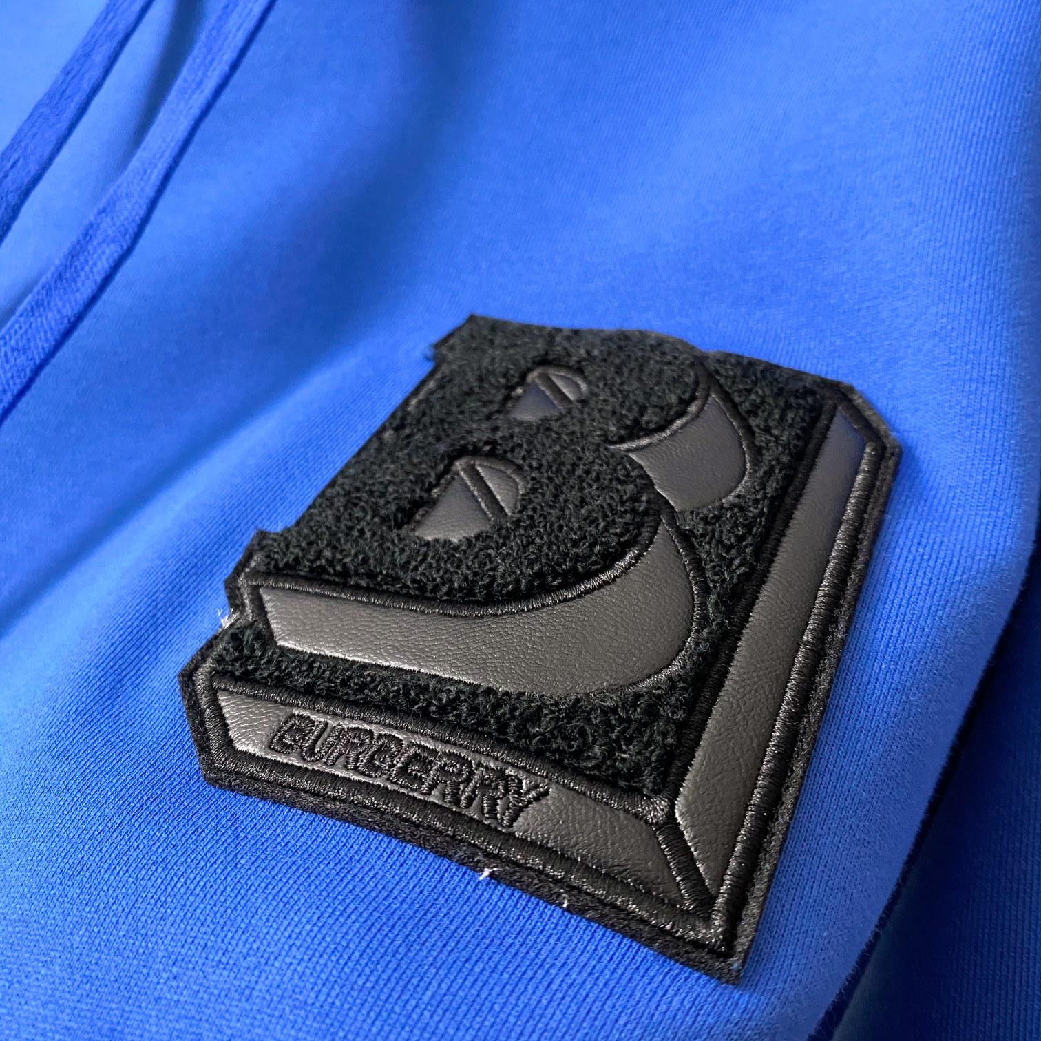 Худи Burberry Frontside Fur Logo Black Stripe BT "Blue" фото № 5