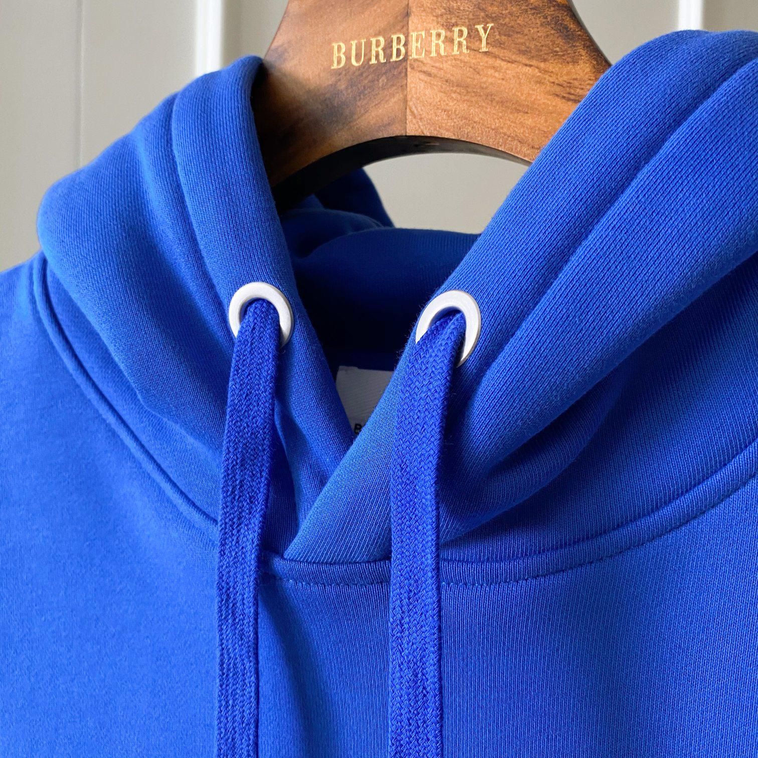 Худи Burberry Frontside Fur Logo Black Stripe BT "Blue" фото № 3