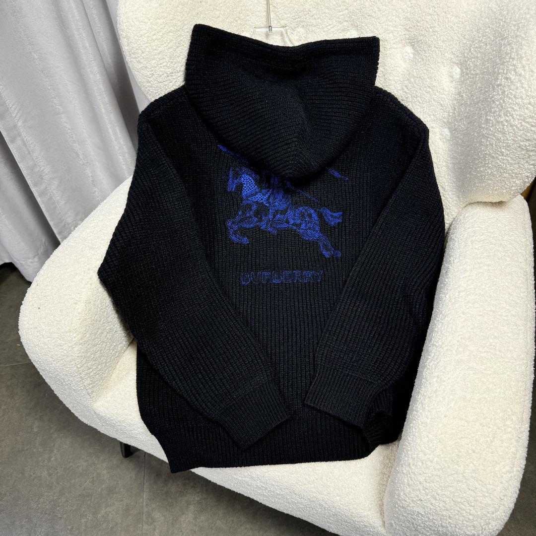 Худи Burberry Backside Print Navy Blue Warrior On The Horse "Black" фото № 3