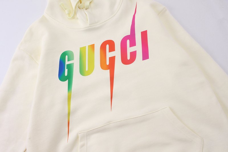 Худи Gucci Kangaroo Pocket Thorny Logo "White" фото № 3