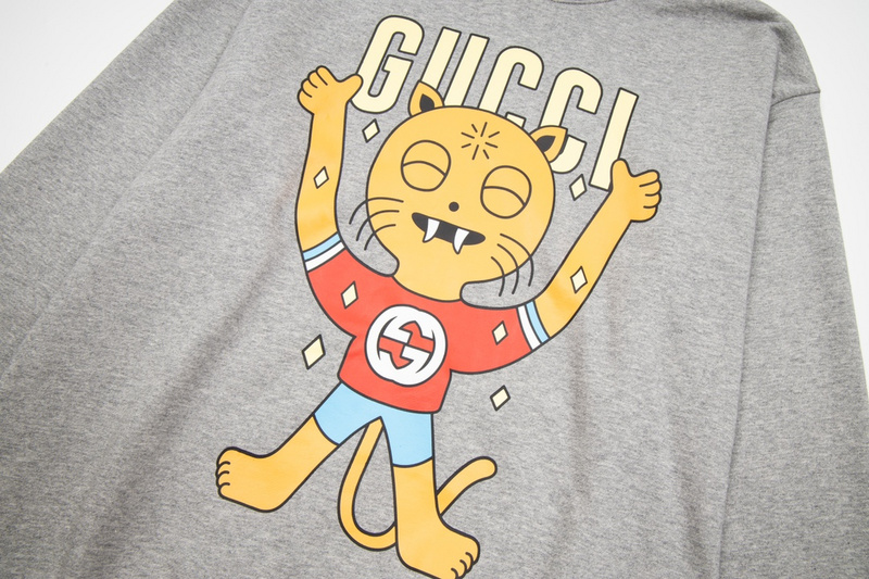 Худи Gucci Cat With Fangs Print "Gray" фото № 5