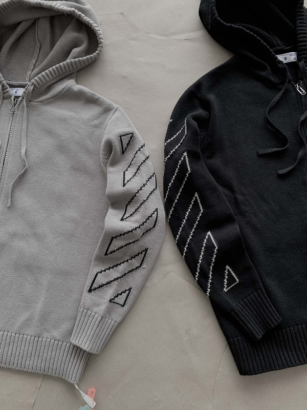 Худи Off White Knitted ZIP "Black" фото № 5