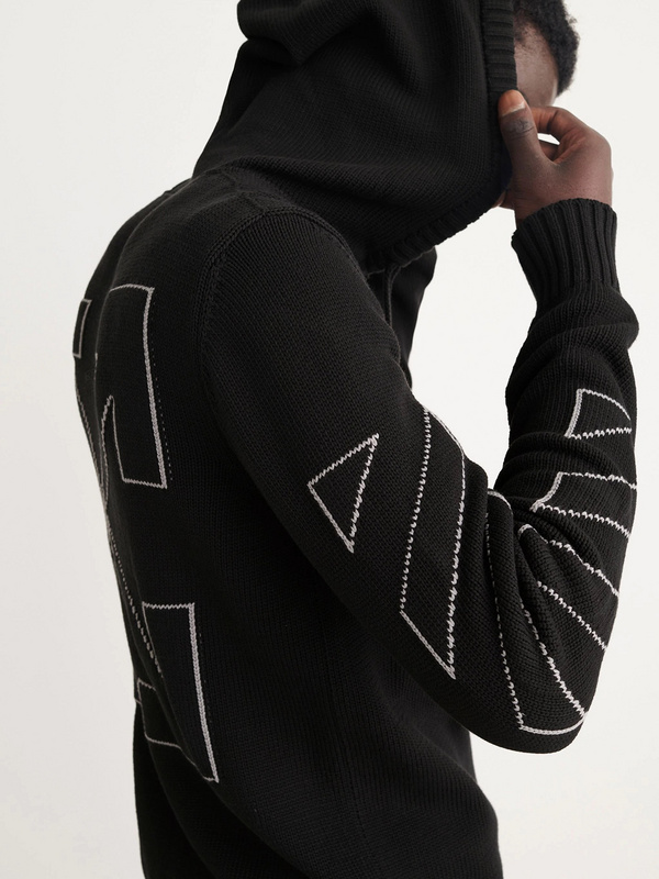 Худи Off White Knitted ZIP "Black" фото № 6