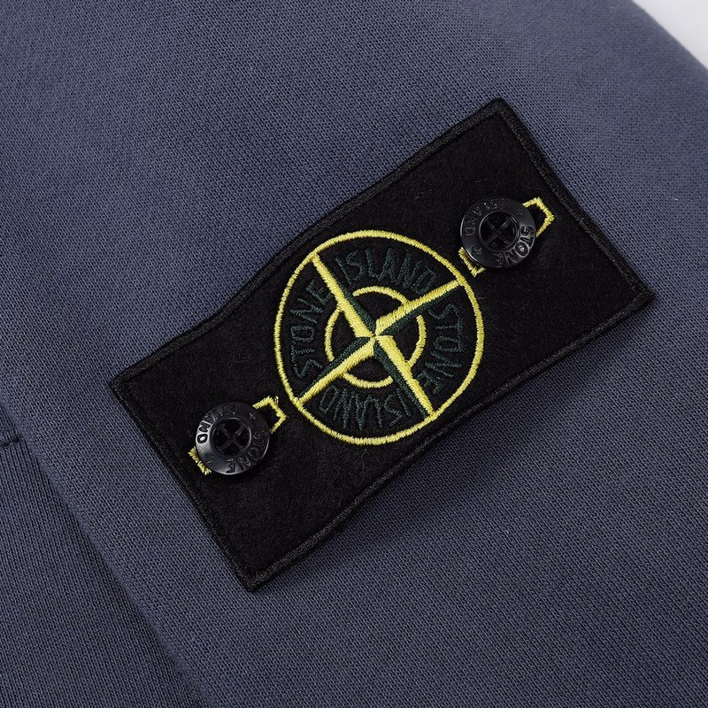 Худи Stone Island With Black Compass Logo Patch ZIP "Blue/Gray" фото № 2