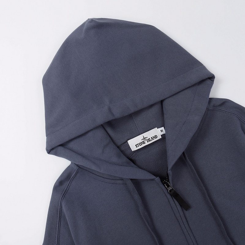 Худи Stone Island With Black Compass Logo Patch ZIP "Blue/Gray" фото № 6