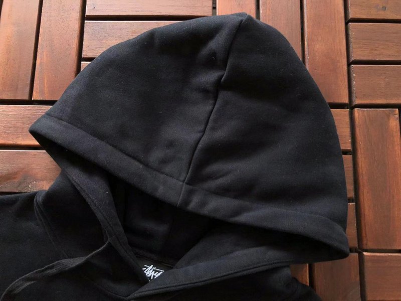 Худи Stussy Plain With Front Logo And Wide Pocket "Black" фото № 4