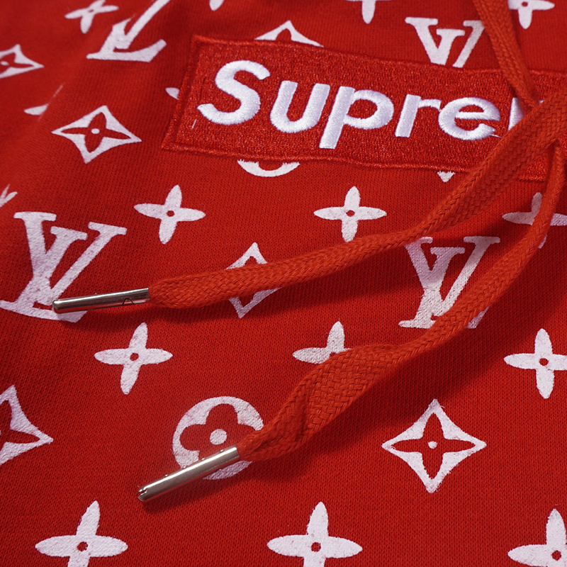 Худи Supreme With Louis Vuitton Emblems "Red" фото № 7