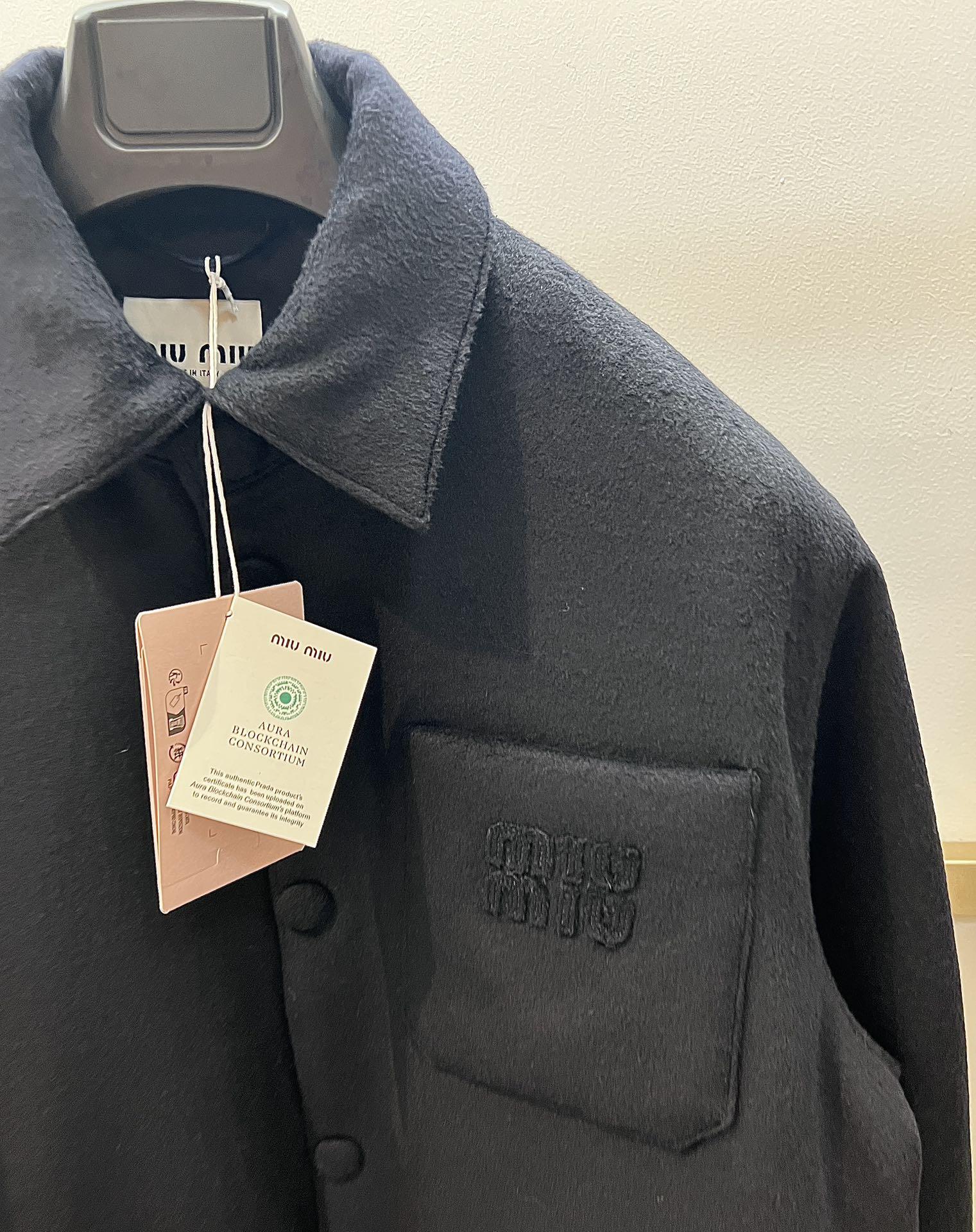 Куртка-рубашка Miu Miu Blank "Navy Blue" фото № 4