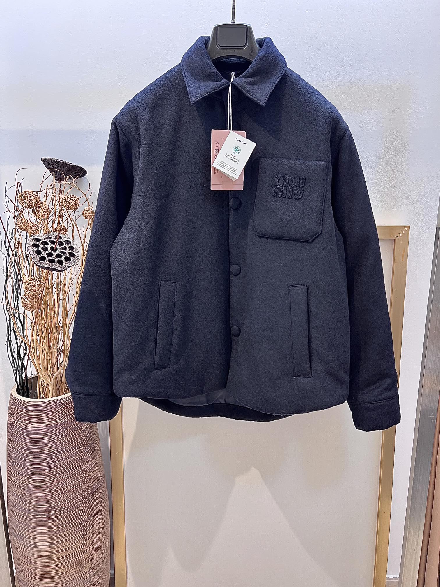 Куртка-рубашка Miu Miu Blank "Navy Blue" фото № 2