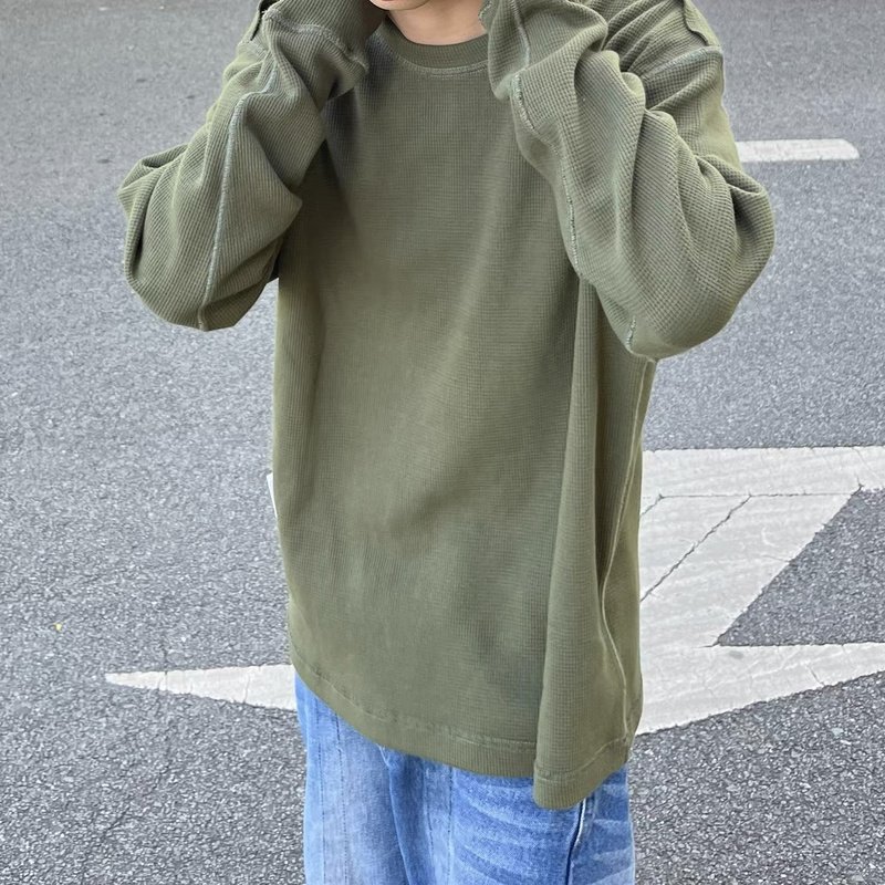 Лонгслив Сomme Des Garcons Long Inscription Back "Khaki" фото № 8