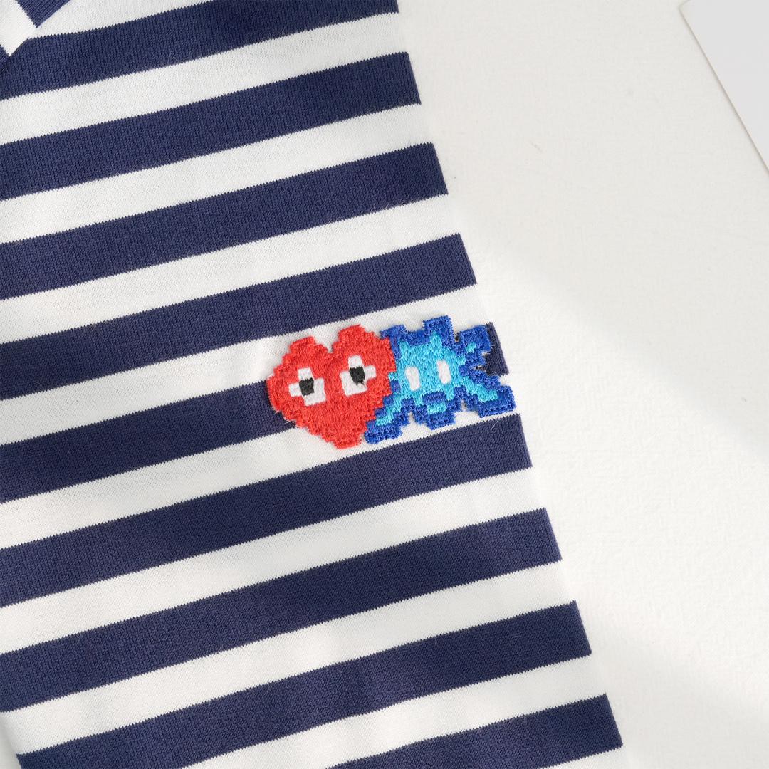 Лонгслив Comme des Garçons Play Heart Minecraft "Navy Blue" фото № 5