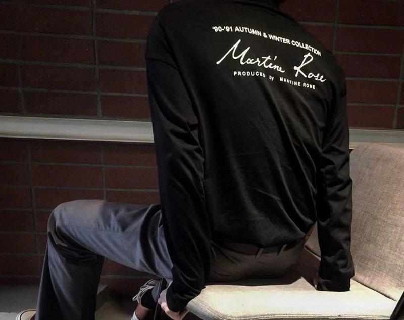 Лонгслив Martine Rose Logo Inscription Front And Back "Black" фото № 3