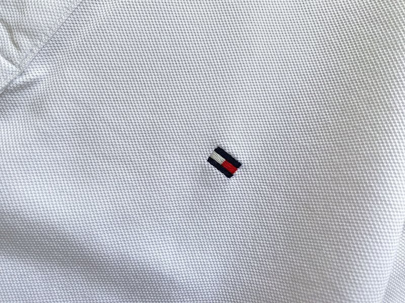 Лонгслив Tommy Hilfiger Small Logo And Button Collar "White" фото № 3