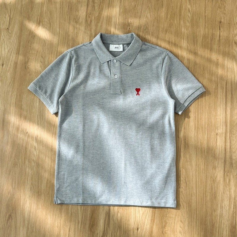 Поло Amiri The Red Letter Is The Heart "Gray" фото № 2