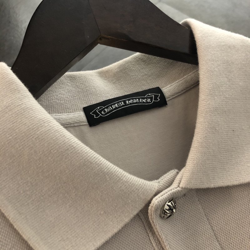 Поло Chrome Hearts With Fabric Logo "White" фото № 3