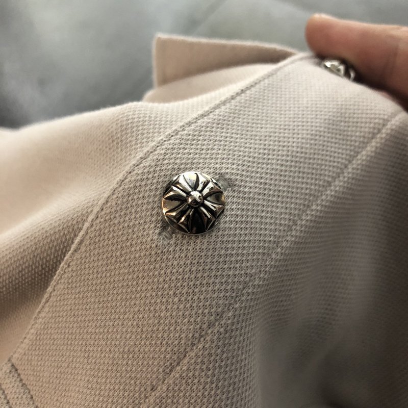 Поло Chrome Hearts With Fabric Logo "White" фото № 4