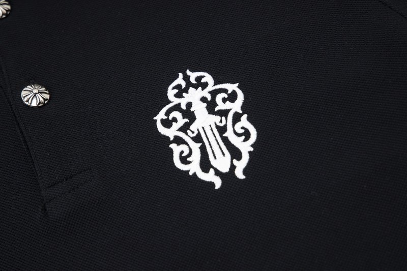 Поло Chrome Hearts The Sword Logo "Black" фото № 4