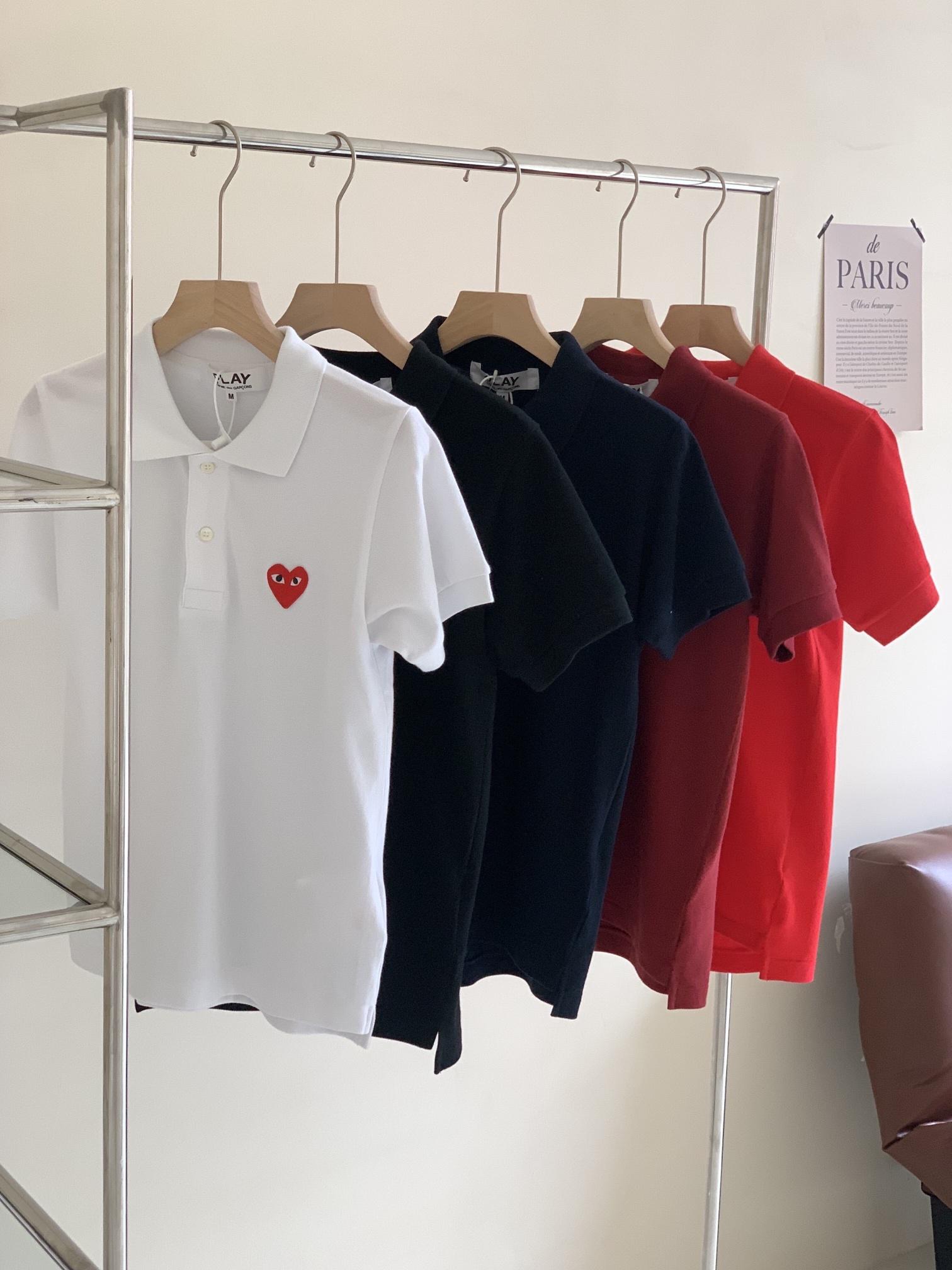 Поло Comme des Garcons Play Red Heart Eyes "Black" фото № 2