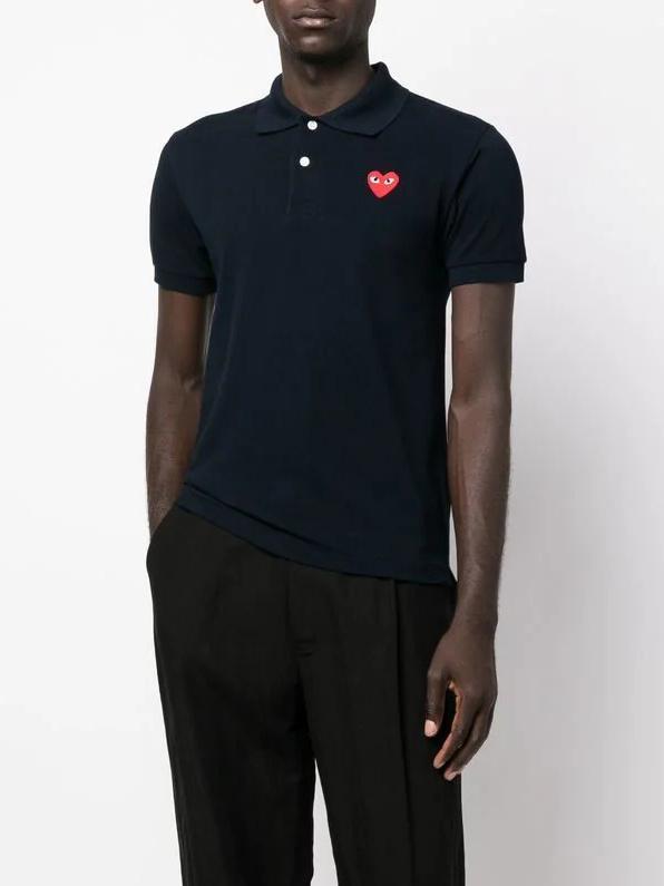 Поло Comme des Garcons Play Red Heart Eyes "Black" фото № 5