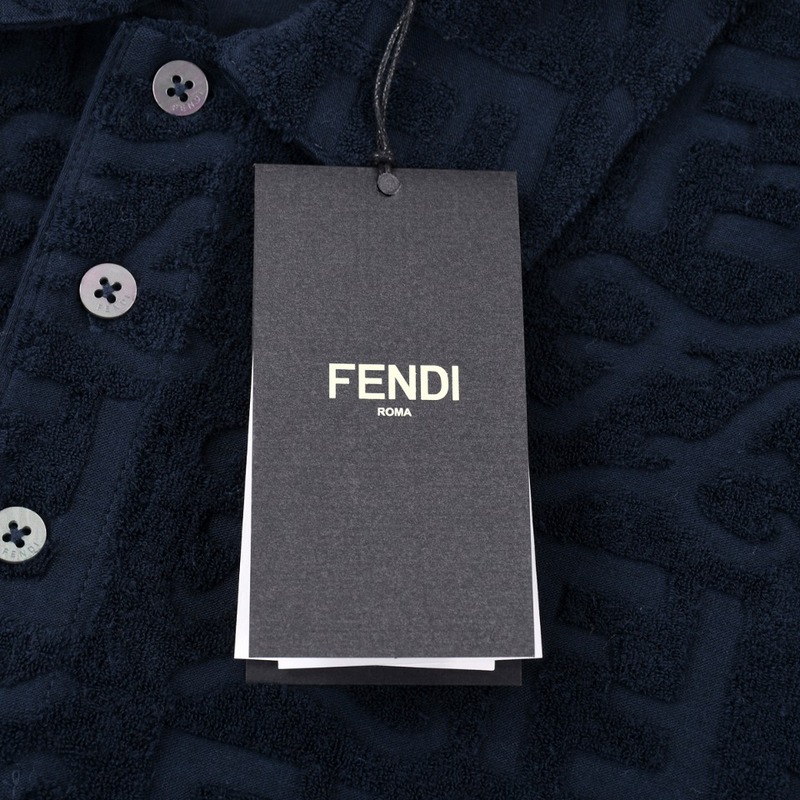 Поло Fendi Print Double F "Blue/Black" фото № 4