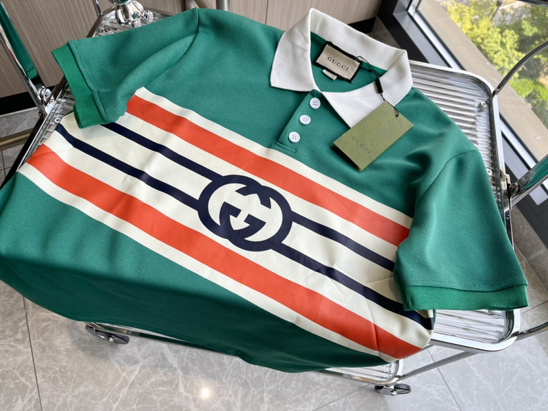 Поло Gucci Brand Logo "Green" фото № 3