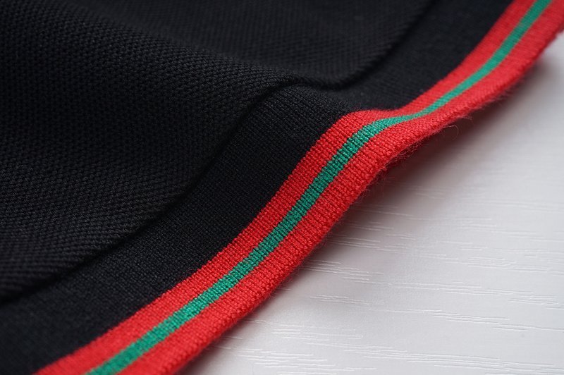 Поло Gucci With Red Collar Edging "Black" фото № 9