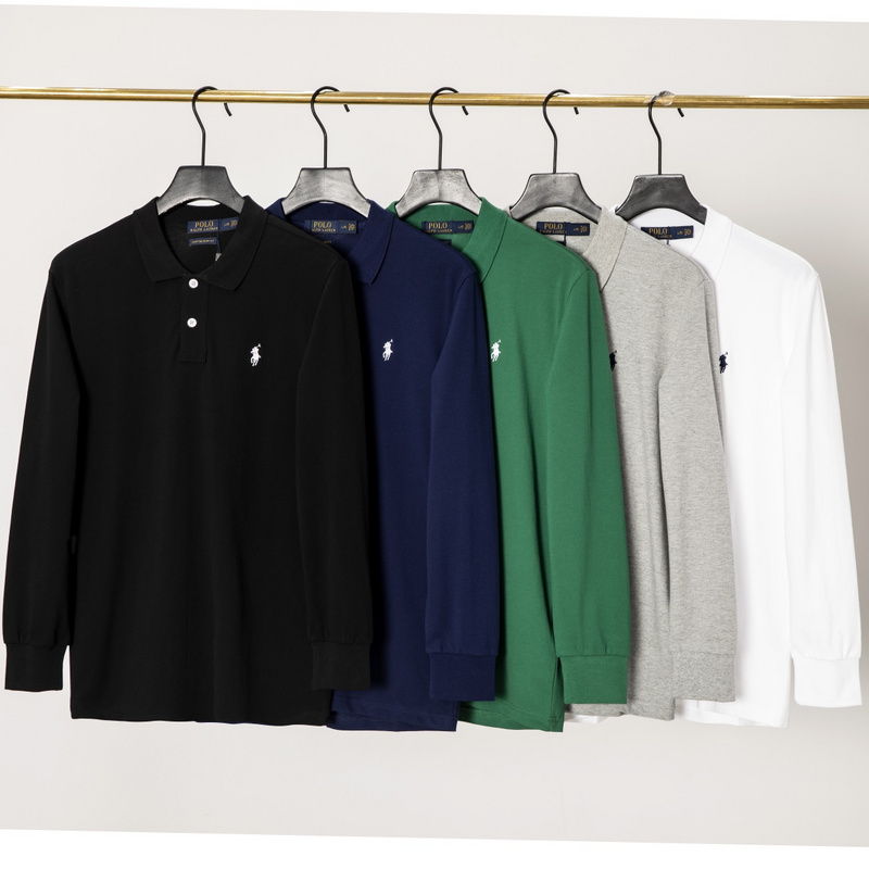 Поло Polo With Long Sleeve And Logo "Blue" фото № 4