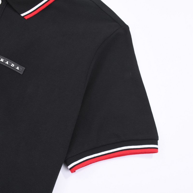 Поло Prada With Black Text Stripe "Black" фото № 5