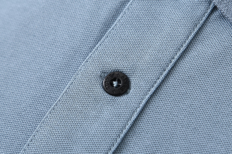 Поло Stone Island Black Logo Flowers "Blue" фото № 5