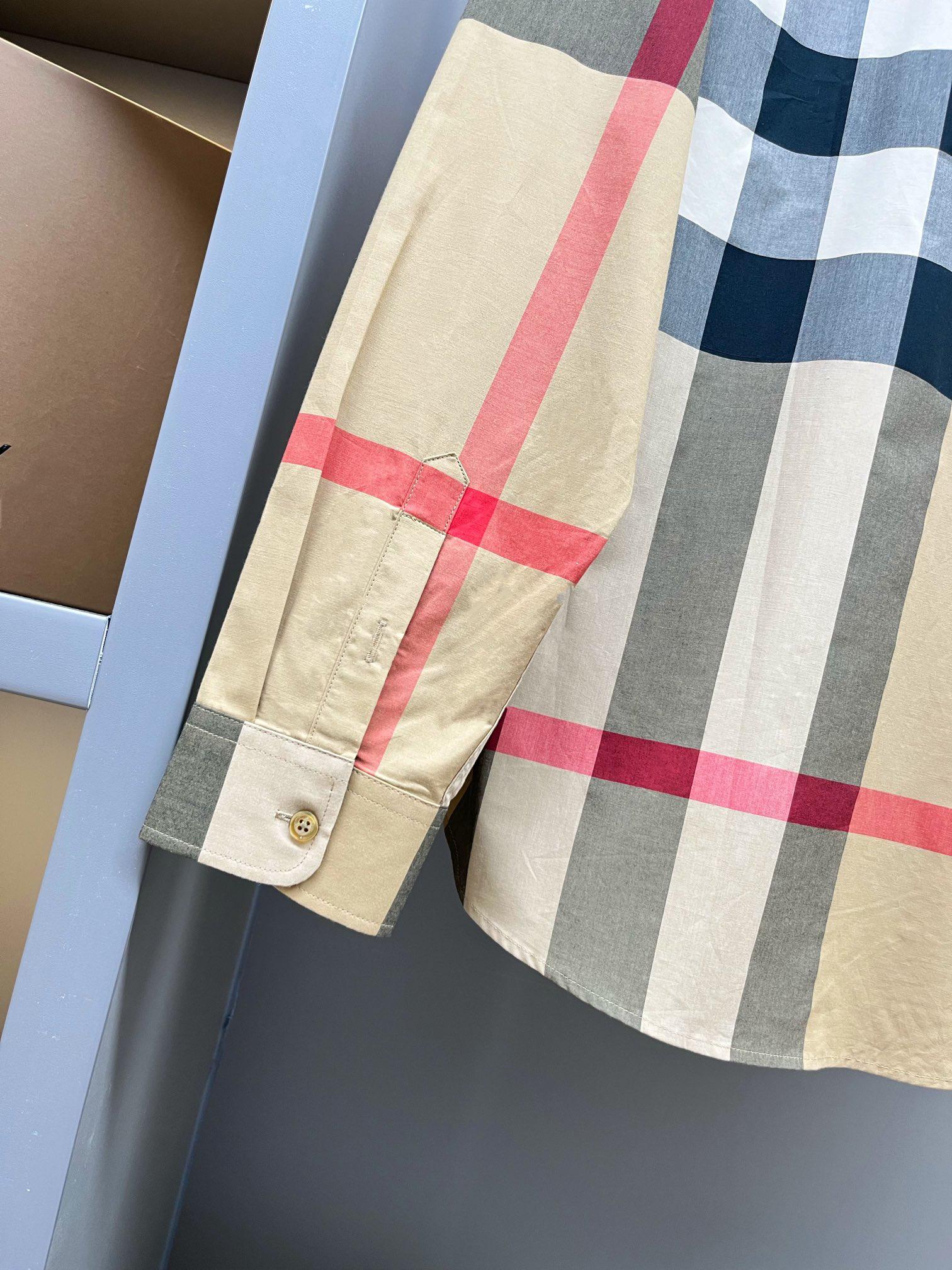 Рубашка Burberry Checked Dark And Red Lines Print "Brown" фото № 7